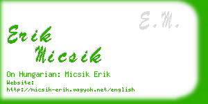 erik micsik business card